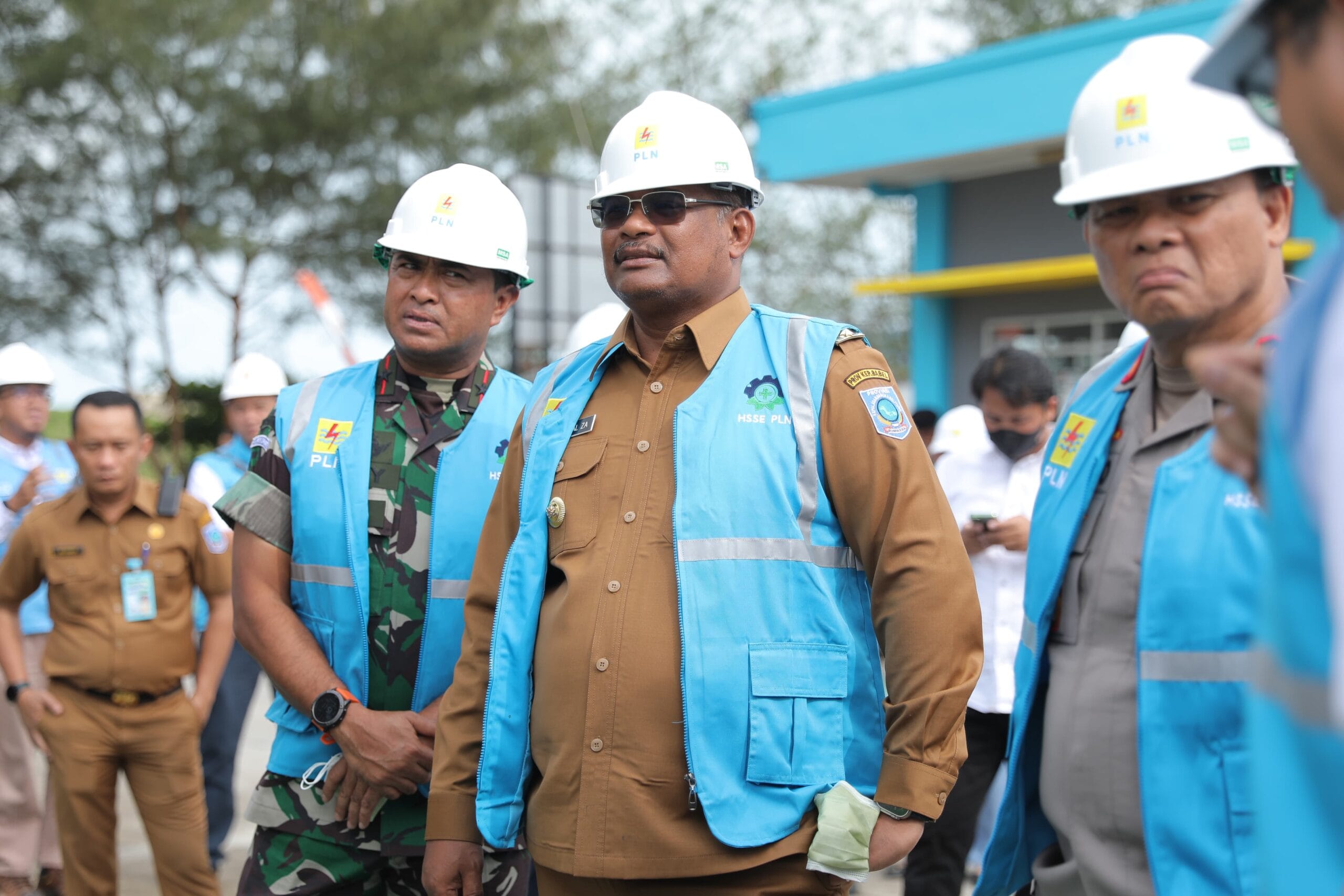 Penjabat (Pj) Gubernur Kepulauan Bangka Belitung (Kep. Babel) Safrizal ZA bersama Forkopimda Kep. Babel melakukan kunjungan ke PLTU Air Anyir, Kabupaten Bangka, pada Senin (12/2/2024).