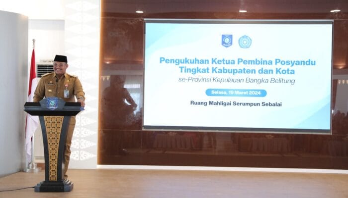 Pj Gubernur Safrizal ZA Hadiri Pelantikan Ketua Pembina Posyandu Kabupaten/Kota se Babel