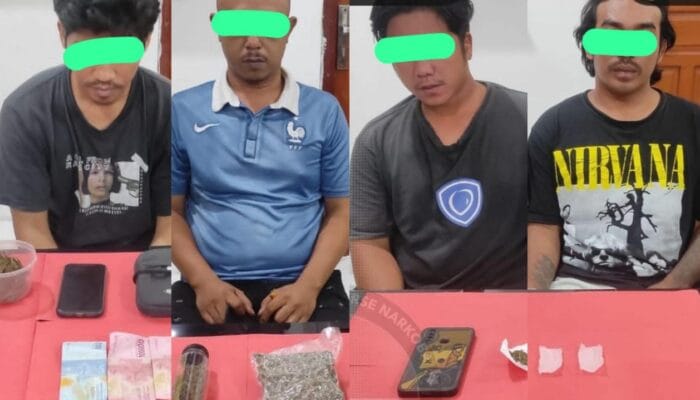 Dalam Waktu Sehari Empat Kawanan Pengedar Ganja di Mentok Dibekuk Polisi