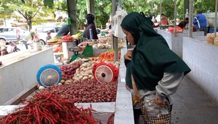 Harga Bawang Merah di Pasar Mentok Masih Tinggi Pasca Idulfitri
