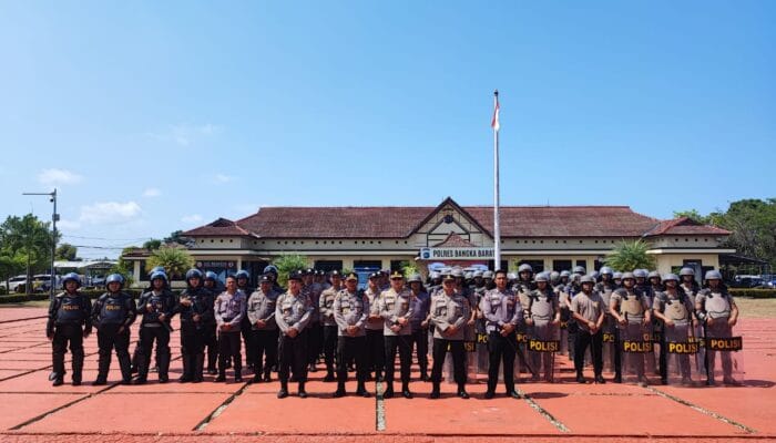 Polres Bangka Barat Latihan Dalmas Persiapan Pilkada 2024