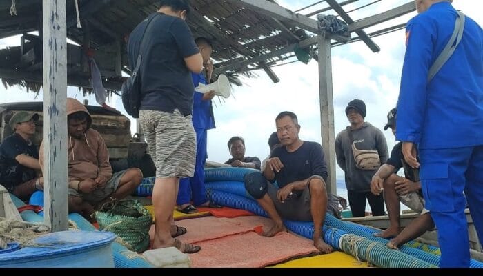 Satpolairud Polres Babar Gelar Operasi Penertiban Tambang Ilegal di Perairan Tanjung Ular