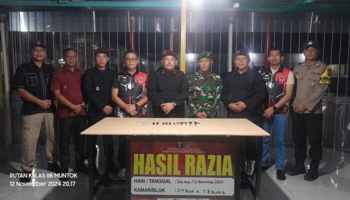 Gandeng APH, Rutan Mentok Gelar Razia Gabungan Dan Tes Urine Warga Binaan