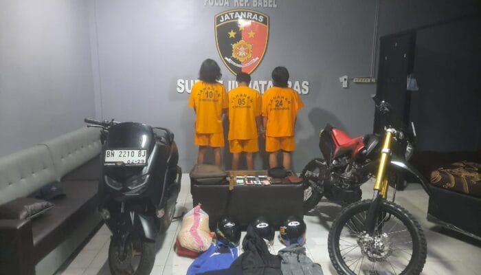 Tim Jatanras Polda Babel Bekuk Komplotan Pencuri Bersenjata Tajam