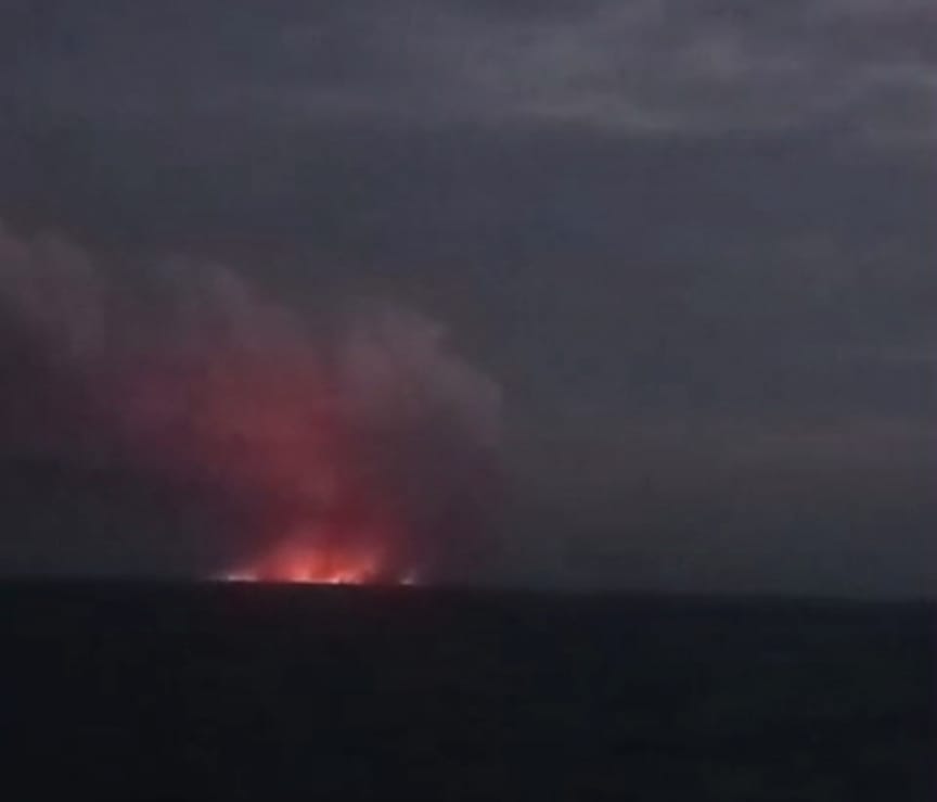 Kobaran api yang terjadi di Kabupaten Banyuasin, Sumatera Selatan. Foto: Istimewa.