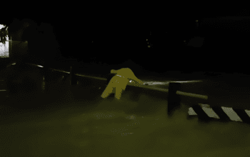 Banjir di jembatan Ciulong. Foto: Sorotanbangka.