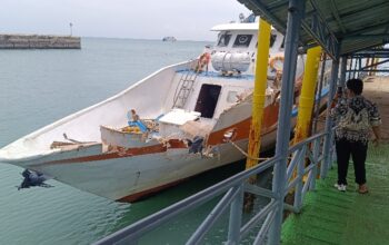 Kondisi terkini kapal Express Bahari. Foto: Sorotanbangka.