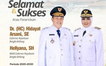 Pamflet pelantikan Gubernur dan Wakil Gubernur Bangka Belitung. Foto: Instagram/Pemprov Bangka Belitung.