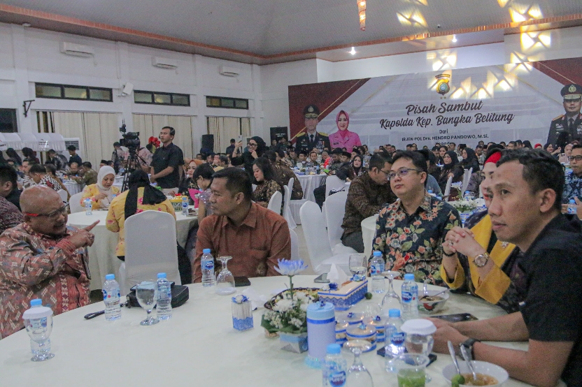 Markus saat menghadiri pisah sambut. Foto: Rizki Ramadhani