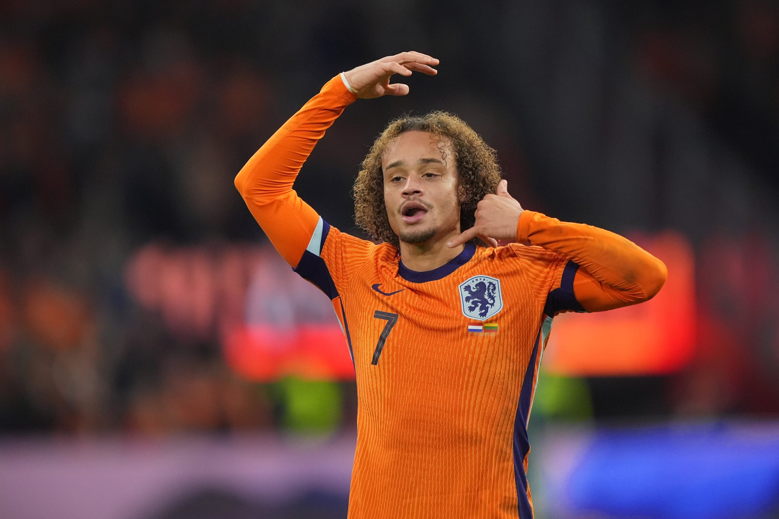 Selebrasi pemain Timnas Belanda Xavi Simons. Foto: Ist/OnsOranje