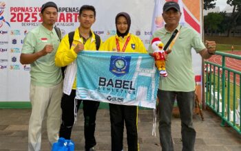 Fanny bersama tim lompat jauh Babar. Foto: Ist.
