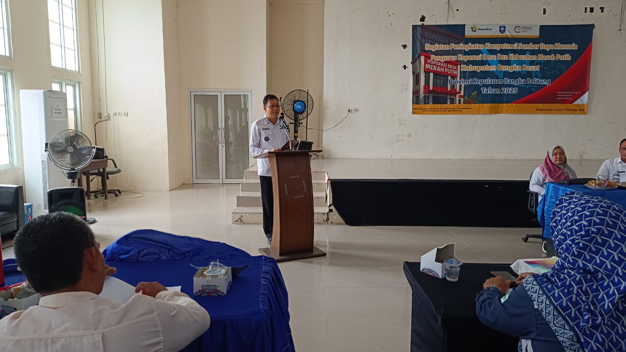 Markus saat pengarahan bimtek KDMP. Foto: Rizki Ramadhani.