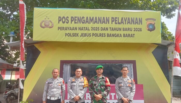 Koramil 431-01/Jebus dan Polsek Jebus Bersiaga di Pos Nataru Parittiga