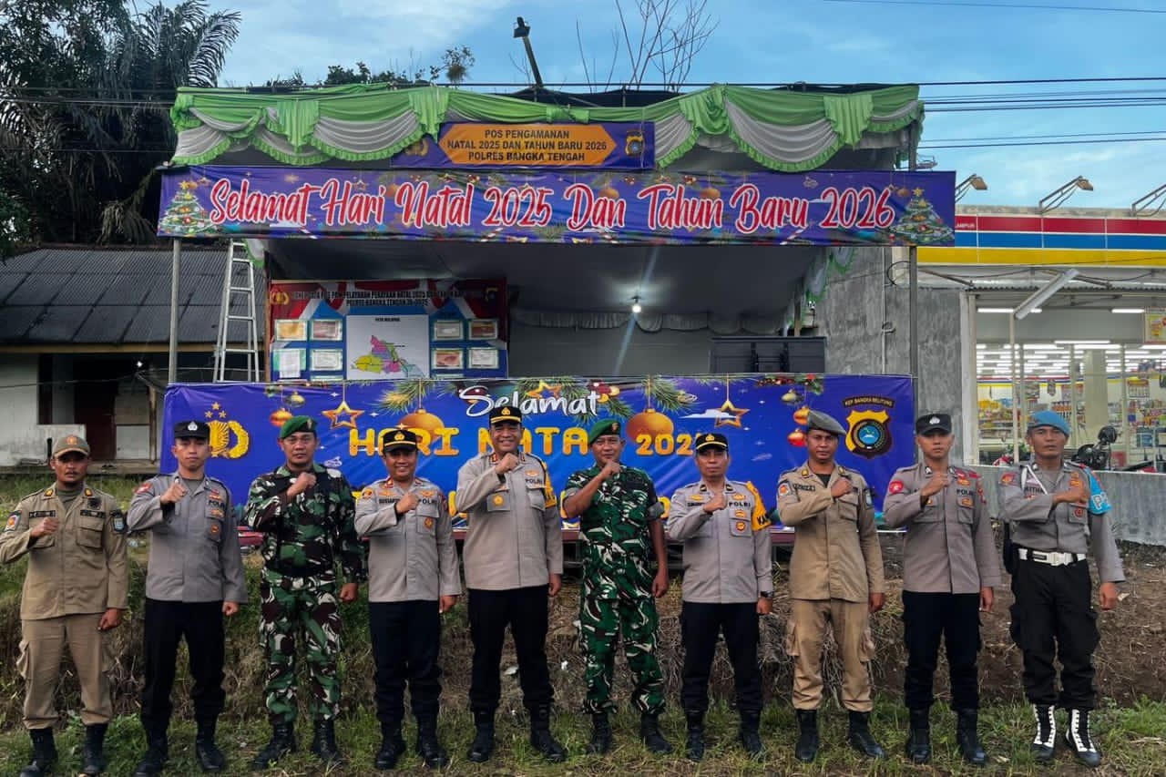 Pengamanan Nataru Polsek Sungaiselan. Foto: Istimewa