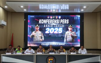 Konfrensi pers tahunan Polres Babar. Foto: Istimewa
