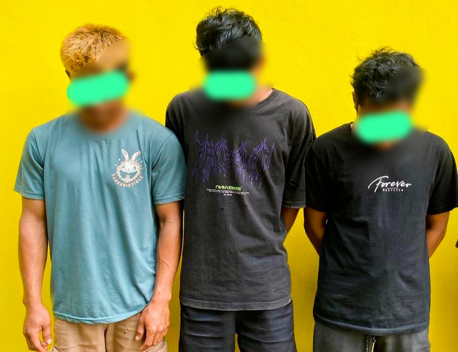 3 Tersangka diamankan polisi. Foto: Humas