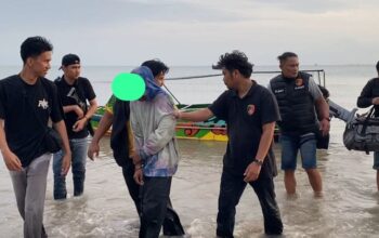 Tersangka penusukan sesama pekerja tambang di Tempilang. Foto: Istimewa.