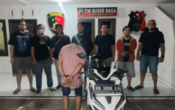 Pelaku pencurian motor dibekuk Tim Buser Naga Pangkalpinang. Foto: Istimewa.