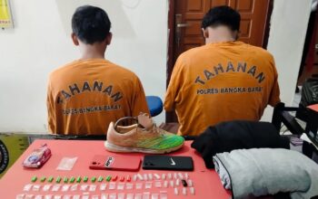 Dua remaja di Mentok terjerat kasus narkoba. Foto: Istimewa.