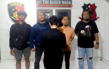 Pelaku penganiayaan ditangkap Tim Buser Naga Pangkalpinang. Foto: Istimewa.