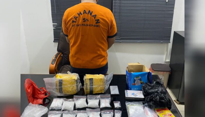 Ditresnarkoba Polda Babel Gerebek Pondok Kebun, Amankan 3 Kilogram Sabu