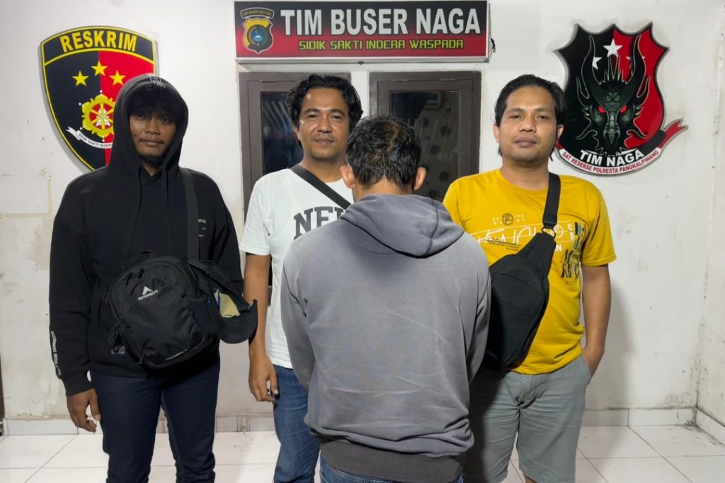 Pelaku penganiayaan mahasiswi Pangkalpinang ditangkap polisi. Foto: Istimewa.