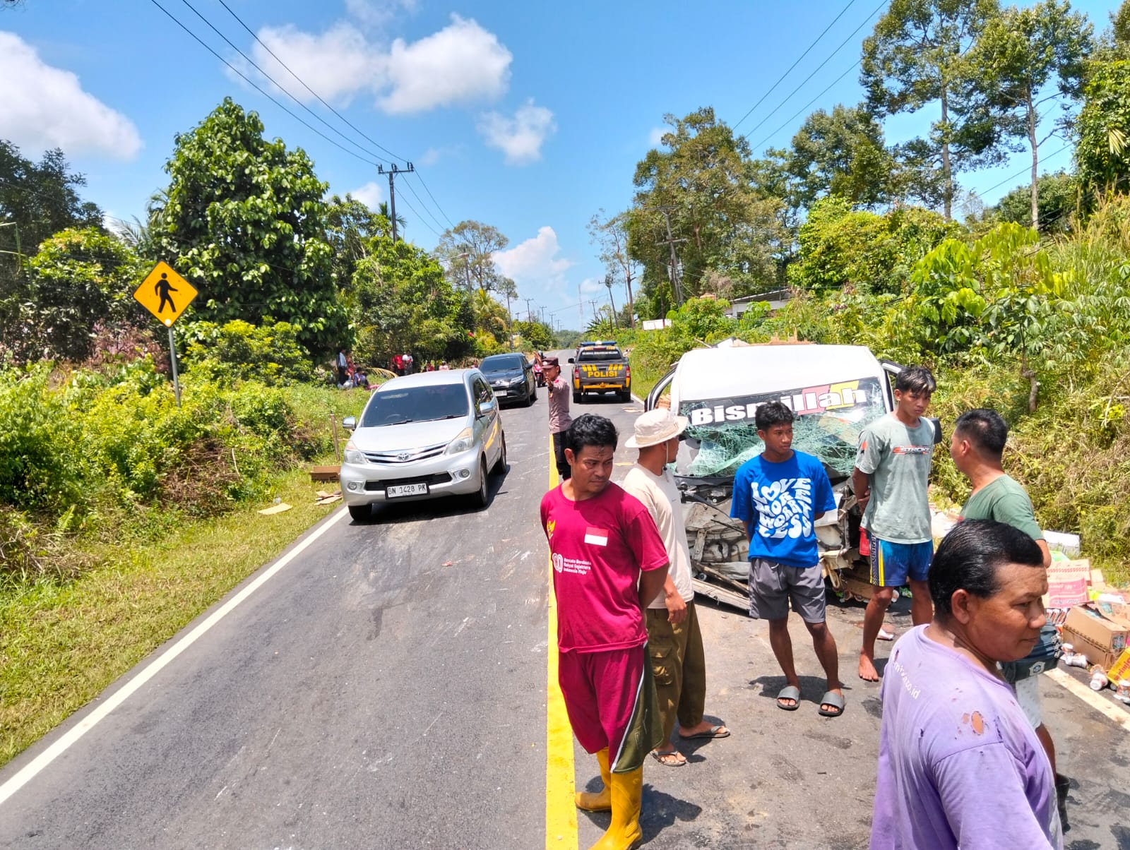 Kecelakaan di Berang menewaskan pengemudi mobil pikap. Foto: Istimewa.