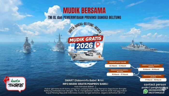 Pendaftaran Online Mudik Gratis Jakarta–Bangka Belitung Dibuka, Kuota Terbatas