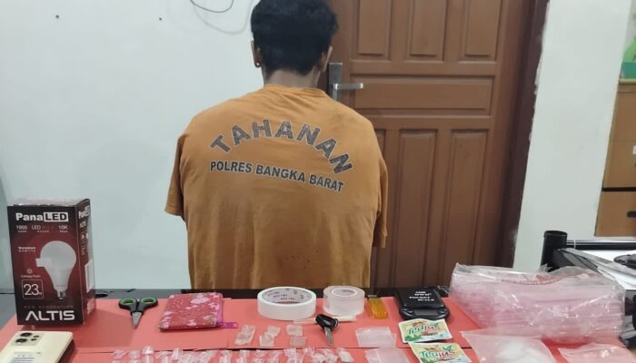 Polisi Bekuk Pengedar Sabu di Mentok, 29 Paket Disembunyikan di Kotak Lampu