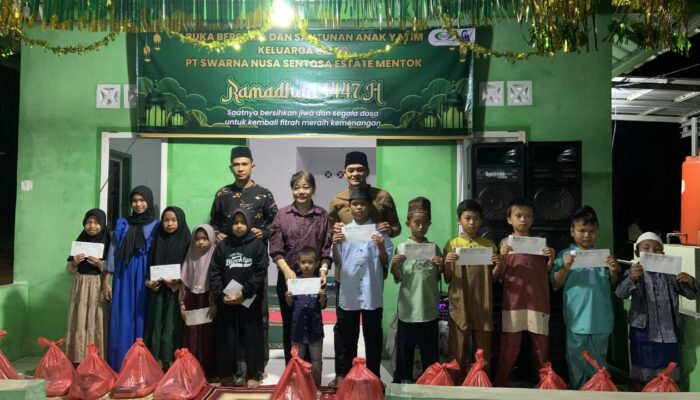 PT SNS Estate Mentok Santuni Anak Yatim dan Salurkan Zakat Beras ke Masjid