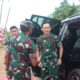 Pangdam II Sriwijaya, Mayjen TNI Ujang Darwis saat kunker ke Bangka Barat disambut Dandim 0431/BB. Foto: Istimewa.