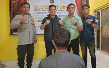 Tersangka UH saat diamankan Polsek Simpang Teritip. Foto: Istimewa.