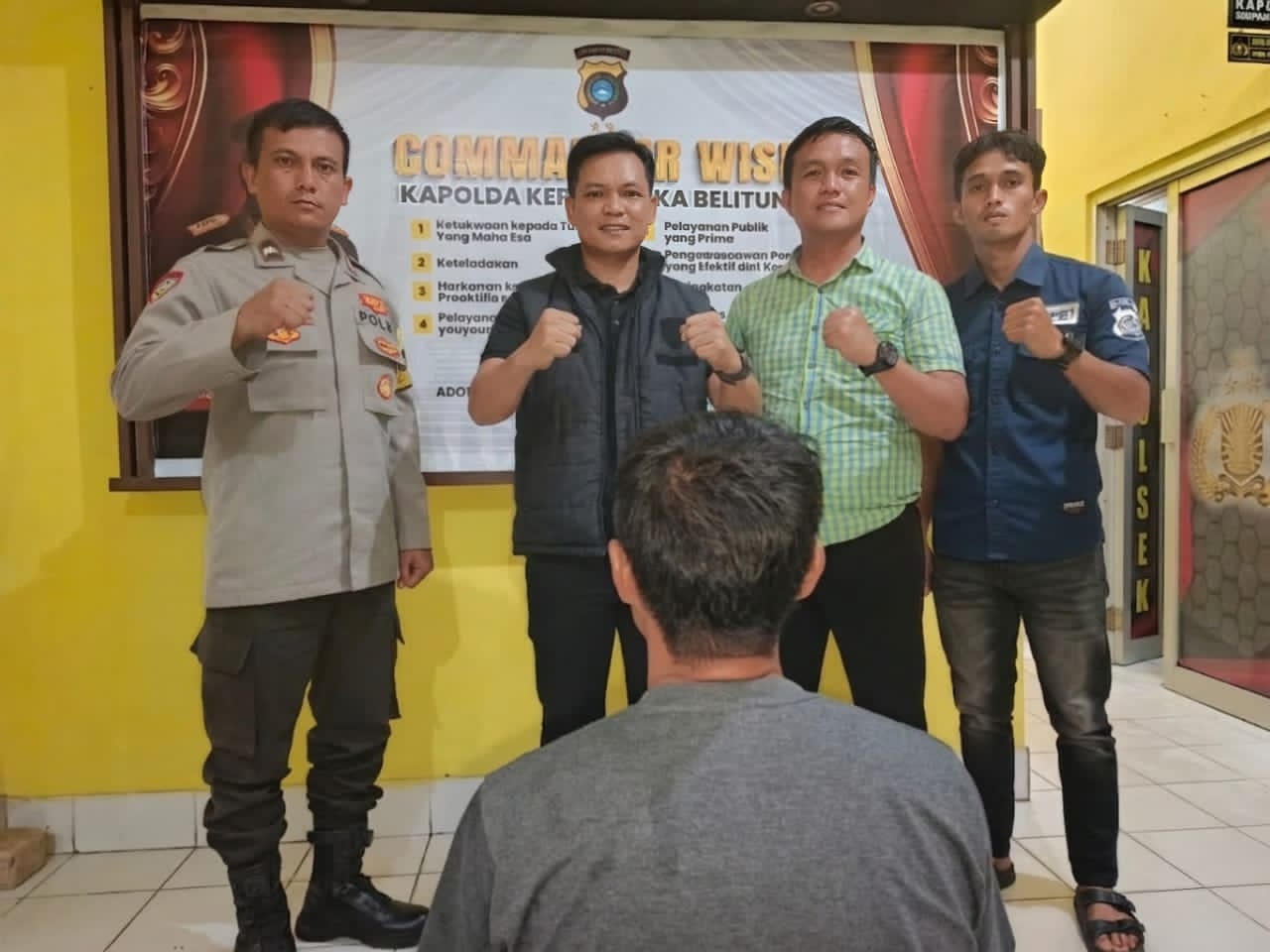 Tersangka UH saat diamankan Polsek Simpang Teritip. Foto: Istimewa.