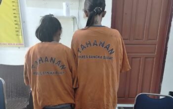 Polisi ringkus dua wanita di Mentok, 79 paket sabu disita. Foto: Istimewa.