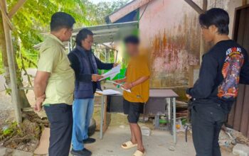 Unit PPA Satreskrim Polres Bangka Barat saat mengamankan tersangka NBW. Foto: Istimewa