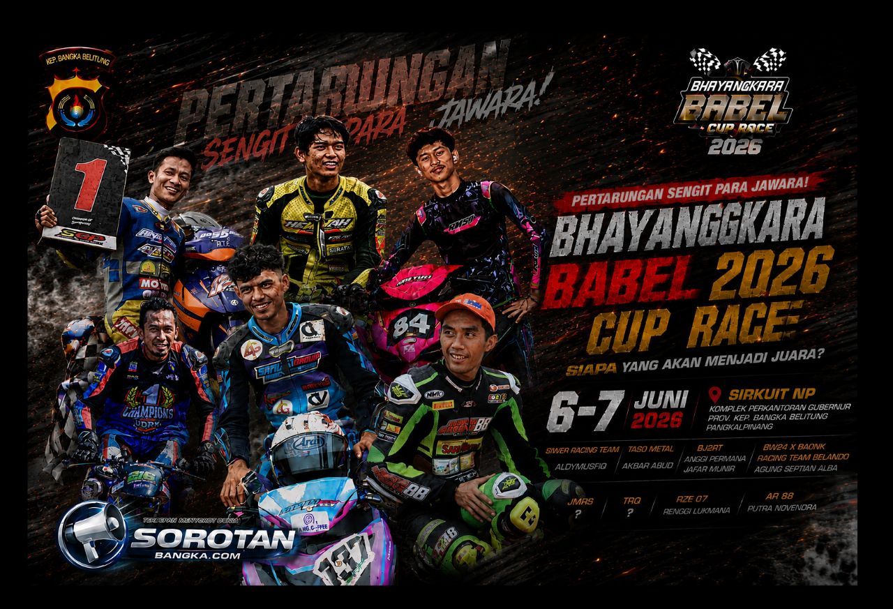 Poster balap Bhayangkara Babel. Foto: Novie Adrian.