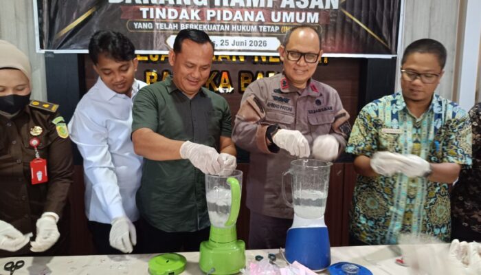 689 Gram Sabu Dimusnahkan Kejari Bangka Barat