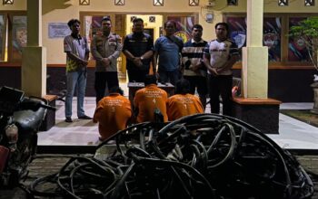 Polsek Tempilang meringkus kabel PLN. Foto: Istimewa.