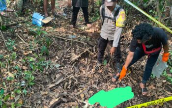 Penemuan benda diduga tengkorak manusia. Foto: Istimewa.