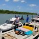 Anggota Satpolairud Belitung menjaga perlombaan. Foto: Istimewa.