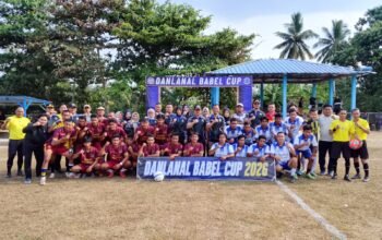 Turnamen sepakbola Danlanal Babel 2026. Foto: Istimewa.