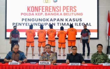 Polda Babel gagalkan penyelundupan 90 ton timah, selamatkan Rp90,1 Miliar. Foto: Istimewa.