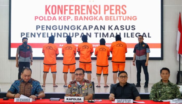Polda Babel Gagalkan Penyelundupan 90 Ton Timah, Selamatkan Rp90,1 Miliar