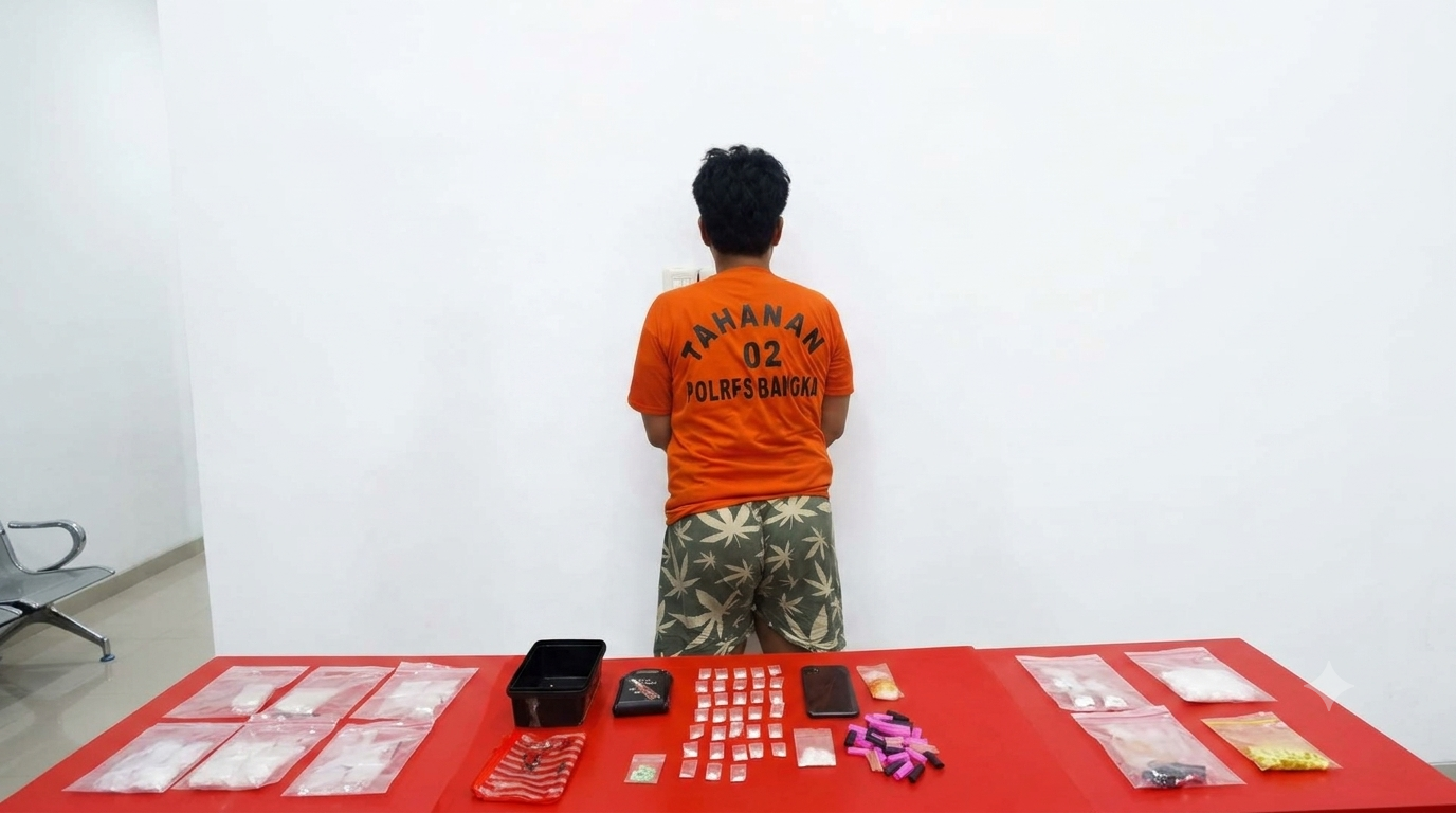 Tersangka Randi saat diamankan polisi. Foto: Istimewa.