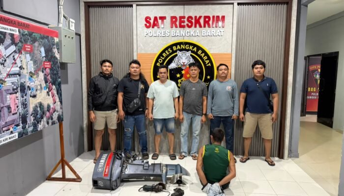 Tim URC Polres Babar Tangkap Terduga Pelaku Curat Mesin Perahu di Mentok