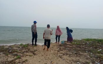 Kemunculan buaya di Mentok. Foto Istimewa.