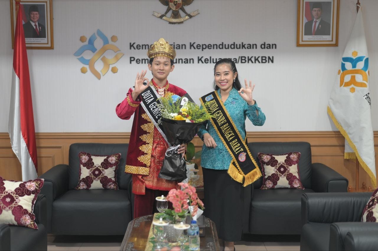 Duta Genre Bangka Barat bersama Evi Astura. Foto: Istimewa.