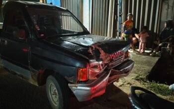 Mobil yang terlibat kecelakaan lalu lintas. Foto: Istimewa.