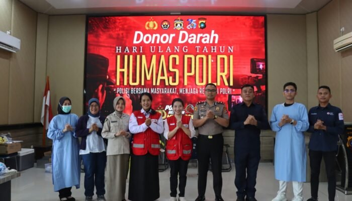 Polres Babar Gelar Donor Peringati HUT ke-75 Humas Polri